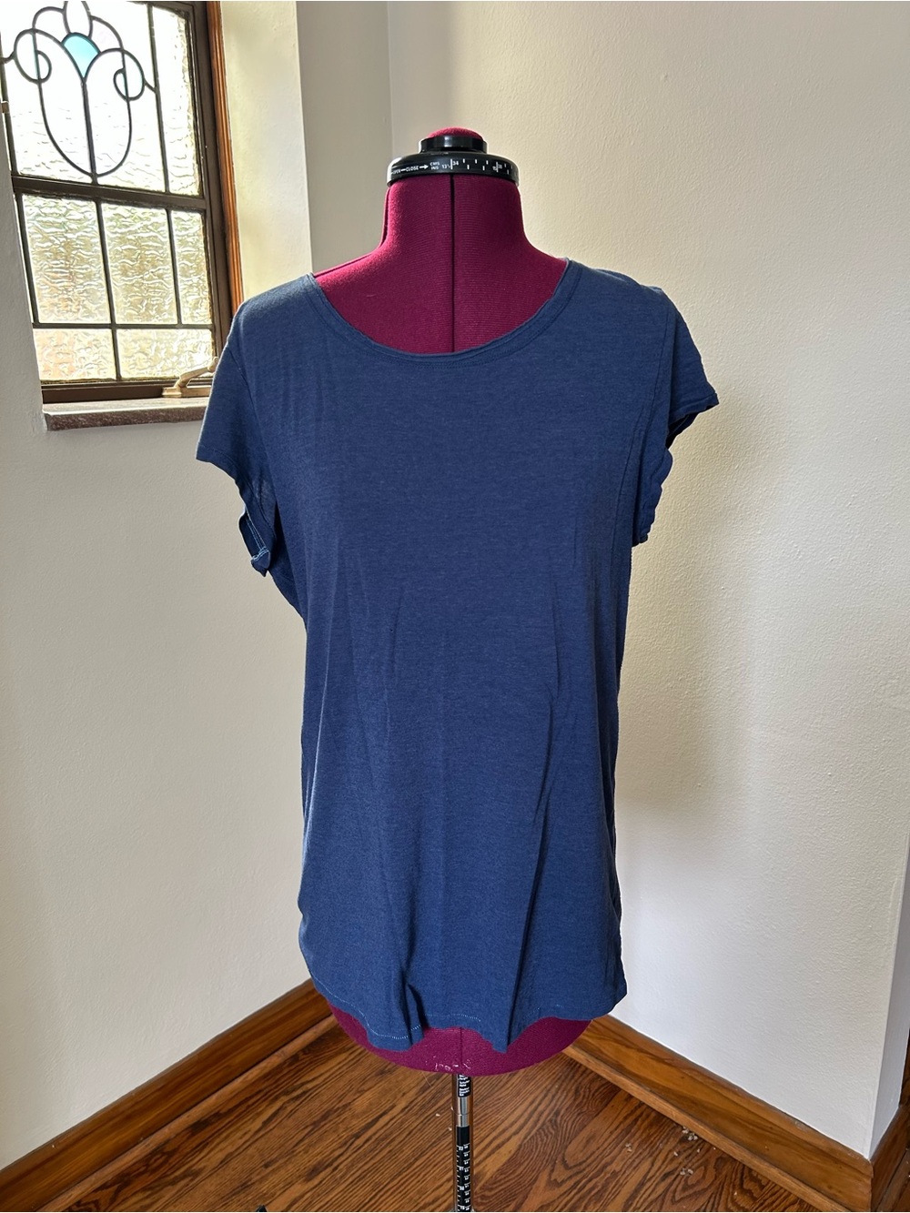 ·Alo· Blue Scoop Neck Activewear Tee Shirt